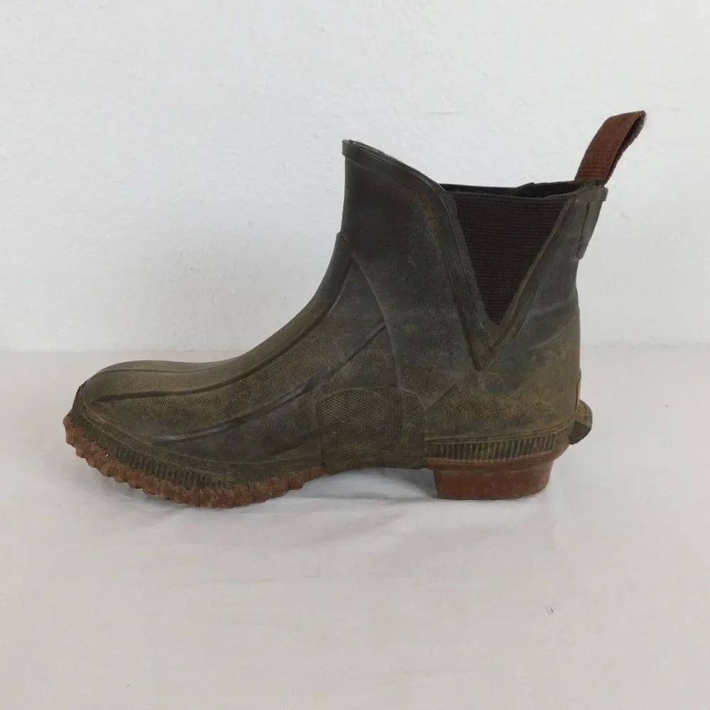 Cabela's Thinsulate Steel Shank Pull On Rubber Work Boots Waterproof Men size 8
